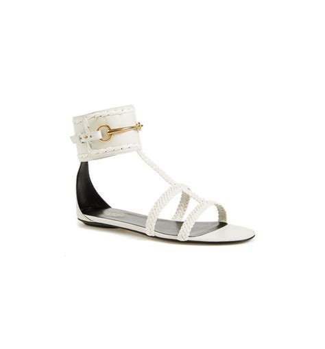 Gucci 'ursula' Braided Flat Sandal (women) In Off White 